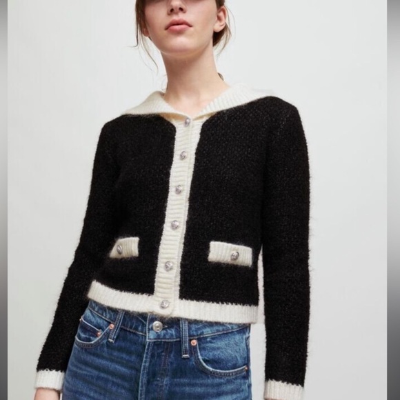 Maje Sweaters - Maje Mutine Crested Button Cardigan